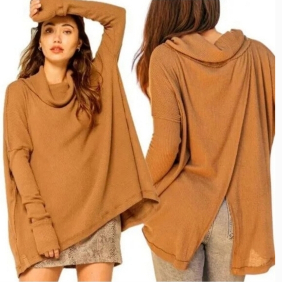 Free People Juicy Long Sleeve Oversized Top in Canyon Moon NWT Sz. S - Picture 2 of 11